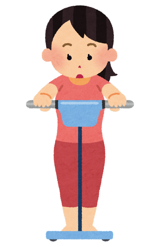 体脂肪計に乗っている女性のイラスト | かわいいフリー素材集 いらすとや