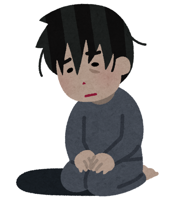 心を病む人のイラスト（男性） | かわいいフリー素材集 いらすとや