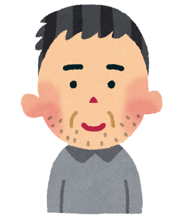 無料イラスト かわいいフリー素材集: 無精髭のおじさんのイラスト