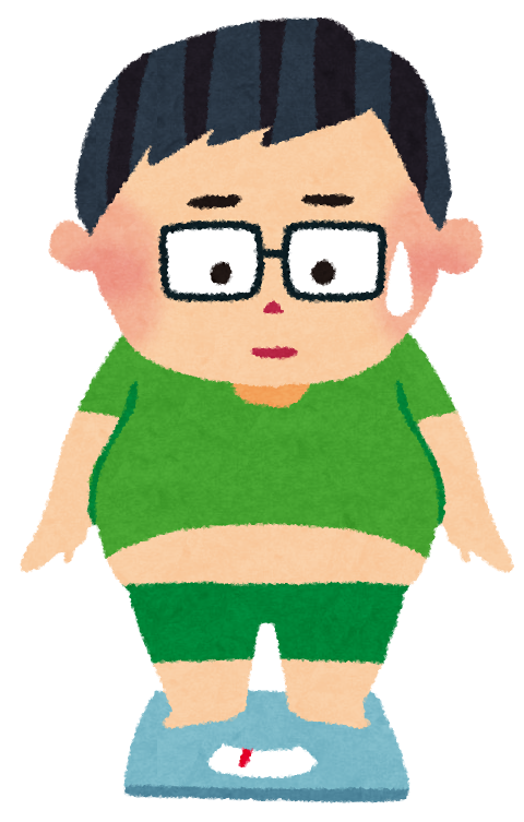 メタボリック・肥満のイラスト「体重計・男性」 | かわいいフリー素材集 いらすとや